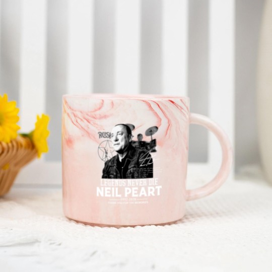 Discover Neil Peart Legends Never Die Marble Mugs