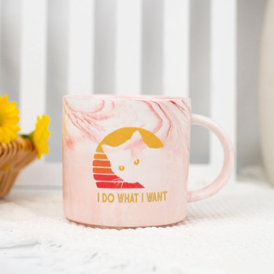 Discover Retro I do what I want with my cat funny gift Marble Mugs
