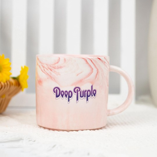 Discover Deep Purple Unisex Marble Mugs: Vintage Logo