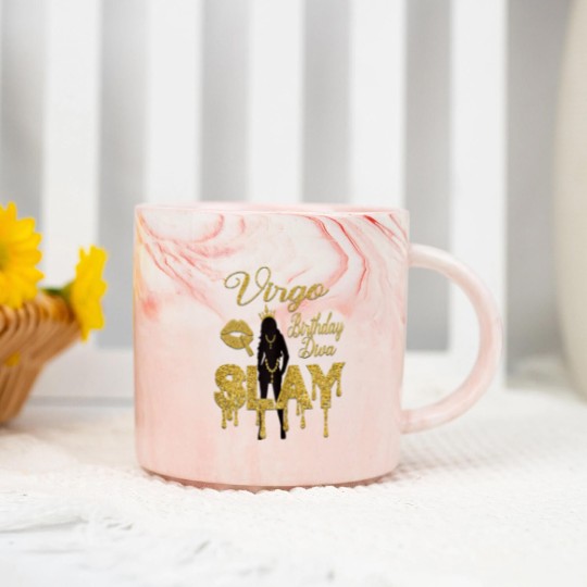 Discover Virgo Girl Birthday Diva Slay Zodiac Virgo Queen Lip Marble Mugs