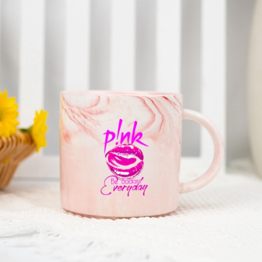 Discover Pink Be Badass Every Day Marble Mugs, Pink Summer Carnival 2023 Marble Mugs