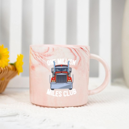 Discover One Million Miles Club Diesel Truck Driver Trucker Marble Mugs