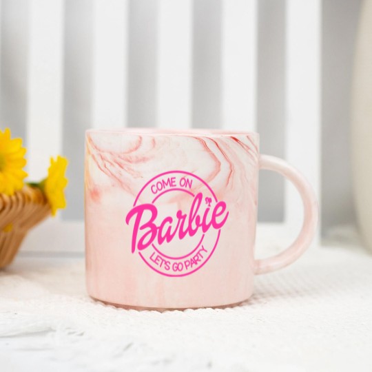 Discover Come On Let's Go Party Marble Mugs, Barbie Girl Marble Mugs, 2023 Barbie Marble Mugs