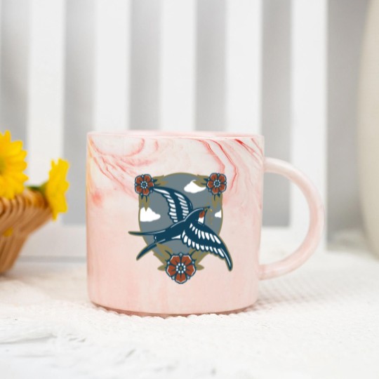 Discover Vintage Swallow - Vintage - Marble Mugs
