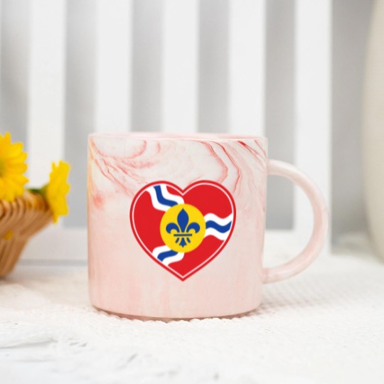 Discover I Heart Saint Louis - St Louis - Marble Mugs