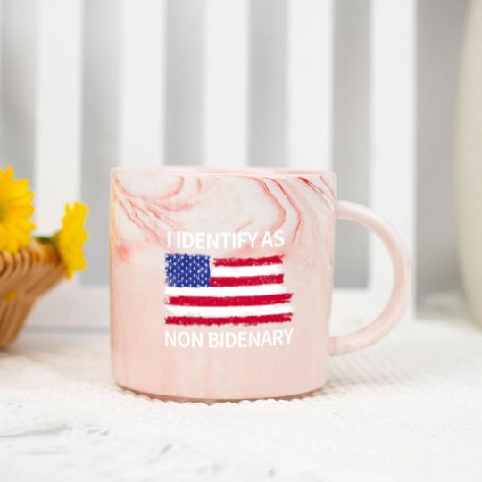 Discover I Identify As Non Bidenary Marble Mugs, Conservative Marble Mugs, Trump Marble Mugs