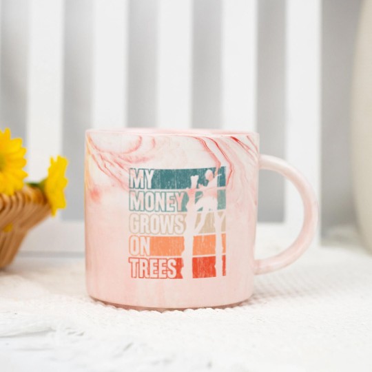 Discover My Money Grows On Trees Vintage Tree Climb Marble Mugs