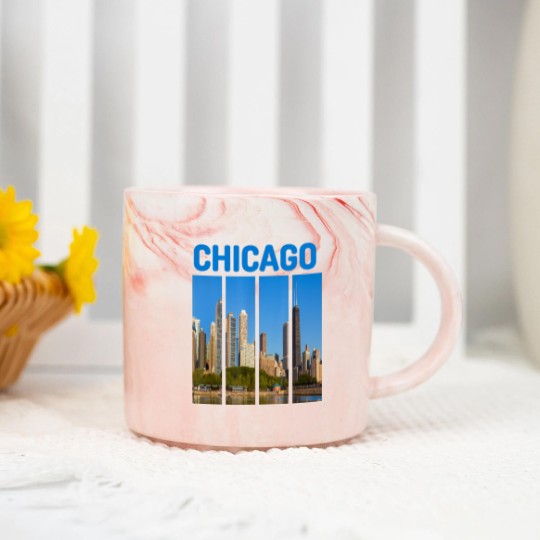 Discover Downtown Chicago Skyline Souvenirs State Illinois Marble Mugs Marble Mugs
