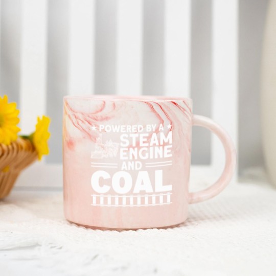 Discover Train Ride Steam Train Locomotive Marble Mugs