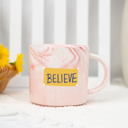 Discover Believe Marble Mugs, Motivational Sport Marble Mugs, Ted Lasso Believe Sign Marble Mugs