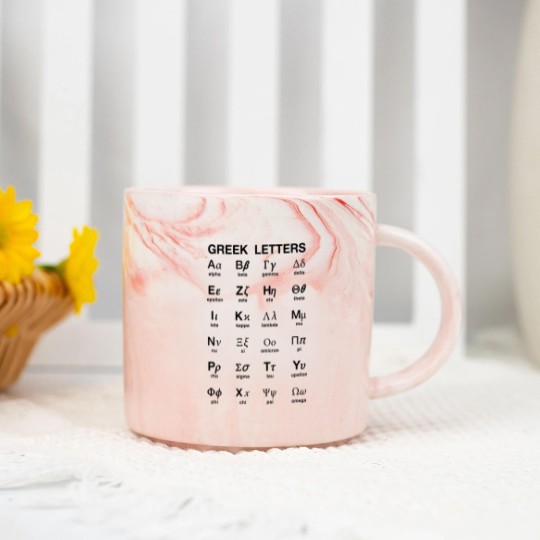 Discover Greek Letters Marble Mugs