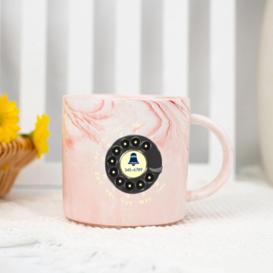 Discover Retro Rotary Dial Phone Old Phone Marble Mugs