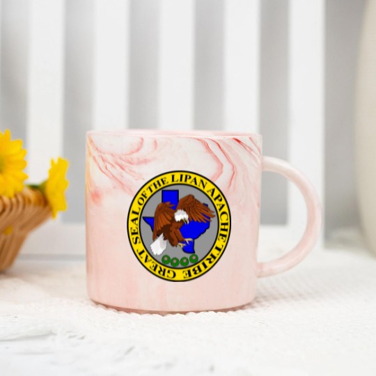 Discover Lipan Apache Tribe's Great Seal Womens Dark T Marble Mugs