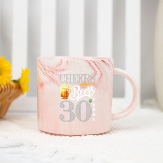 Discover 30th Birthday  Cheers And Beers To 30 Years Marble Mugs