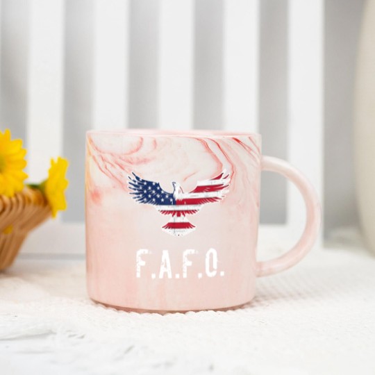 Discover Patriotic American Flag Eagle FAFO / F.A. & F.O. B Zip Marble Mugs