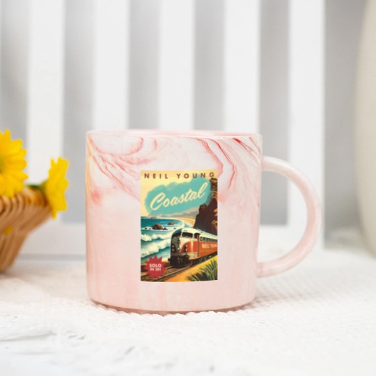 Discover Neil Young Coastal 2023 Tour Marble Mugs, Neil Young Marble Mugs, Neil Young Tour Poster Marble Mugs