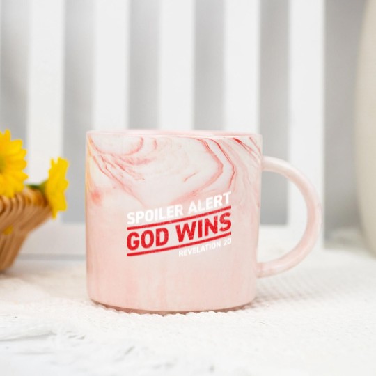 Discover Spoiler Alert - God Wins - Bible - Marble Mugs