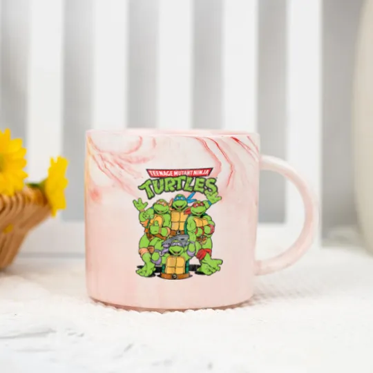 Discover Retro Teenage Mutant Ninja Turtles Marble Mugs, Funny Turtle Marble Mugs