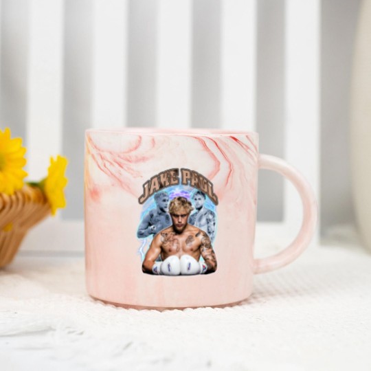 Discover Vintage Jake Paul Marble Mugs Boxing Player Marble Mugs, Gift for Boxing Player Fan Marble Mugs