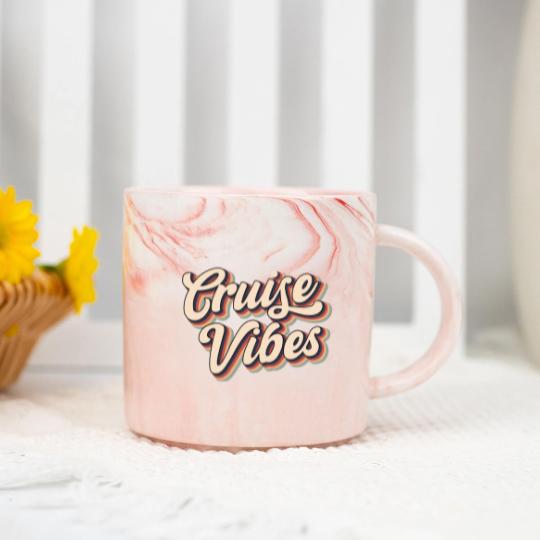 Discover Cruise Vibes Marble Mugs, Friends Summer Vacation Group Gift Marble Mugs, Cruise Marble Mugs