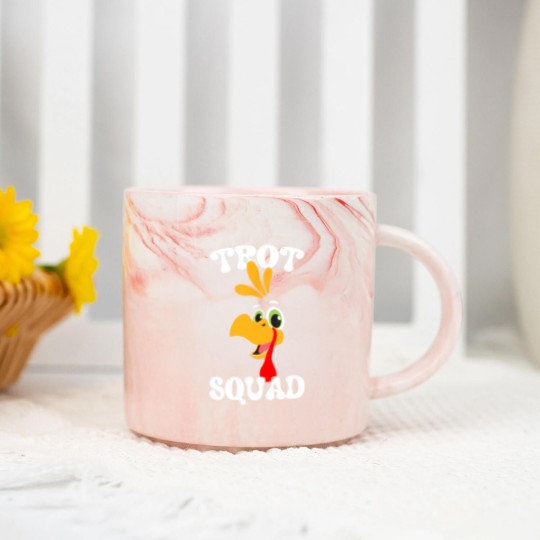Discover Trot Squad Funny Turkey Trot Matching Thanksgiving 2023 Marble Mugs