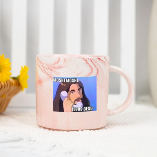 Discover moshi moshi jesus desu anime Marble Mugs