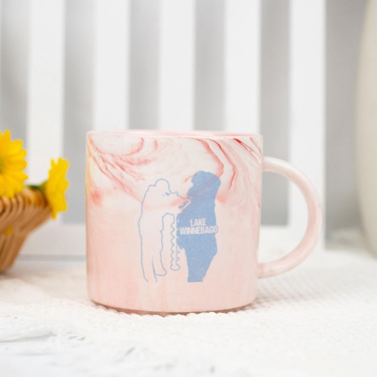 Discover Ice Fishing Lake Winnebago Wisconsin Fisherman Clo Marble Mugs