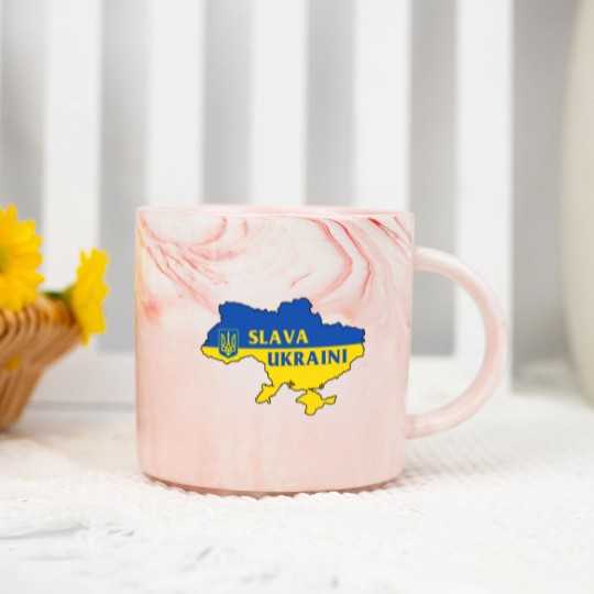 Discover Slava Ukraini Marble Mugs
