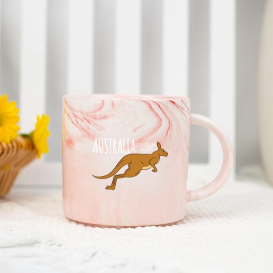 Discover Kangaroo-Australia Is Calling And I Must Go Marble Mugs