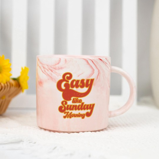 Discover Easy Like Sunday Morning Unisex Marble Mugs, Inspired by Lionel Richie