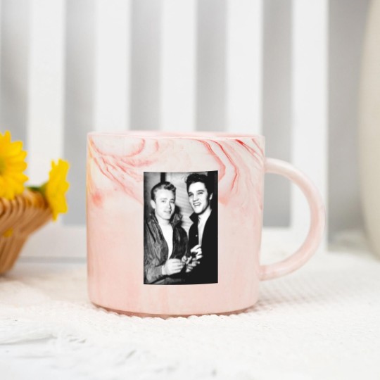 Discover Vintage Old Hollywood Elvis Presley James Dean Unisex Fit Marble Mugs Marble Mugs