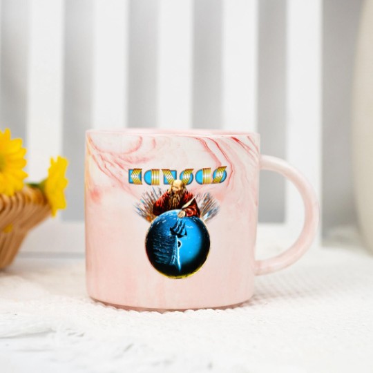 Discover Kansas Rock Band Point Of Know Return Marble Mugs, Vintage Kansas Marble Mugs
