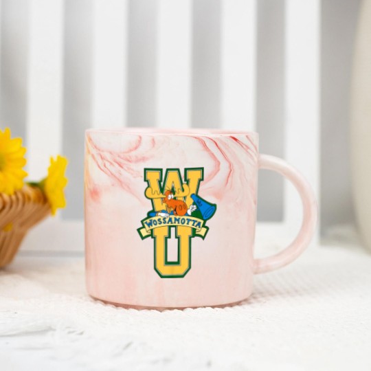 Discover Rocky and Bullwinkle Wossamotta U Logo Marble Mugs