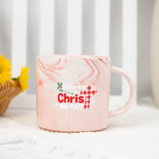 Discover Believe In Christmas Jesus Christ - Believe In Christmas - Marble Mugs