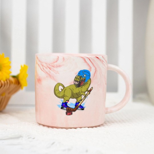 Discover Ice Hockey Dino Hockey Dinosaur Play Ice Hockey Re Marble Mugs