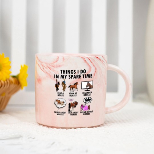 Discover Horse Lover Marble Mugs | Gift For Horse Lover | Things I Do In Spare Time Marble Mugs