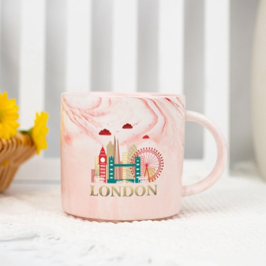 Discover London Souvenir London Souvenir City Vintage British U K Marble Mugs