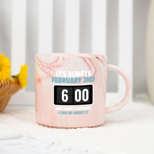 Discover Alarm Clock GroundHog Day Design Marble Mugs