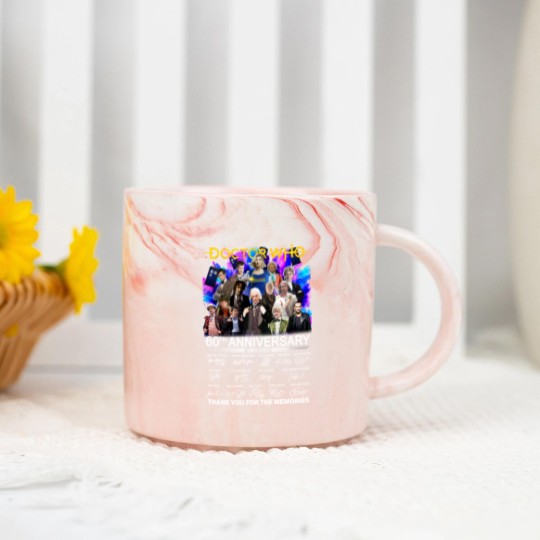 Discover Doctor Who 60th Anniversary 1963-2023 Signature Thank You Marble Mugs