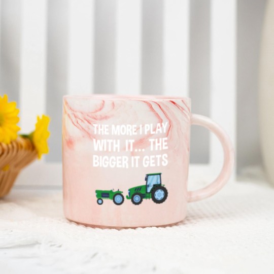 Discover The More I Play with it the bigger it gets Tractor Marble Mugs
