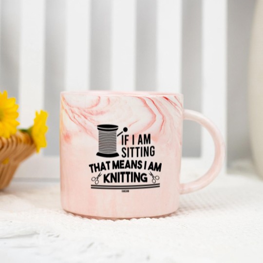 Discover Knitting needle hand knitting Marble Mugs
