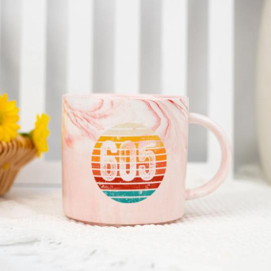 Discover Distressed Vintage Sunset 605 Area Code Marble Mugs