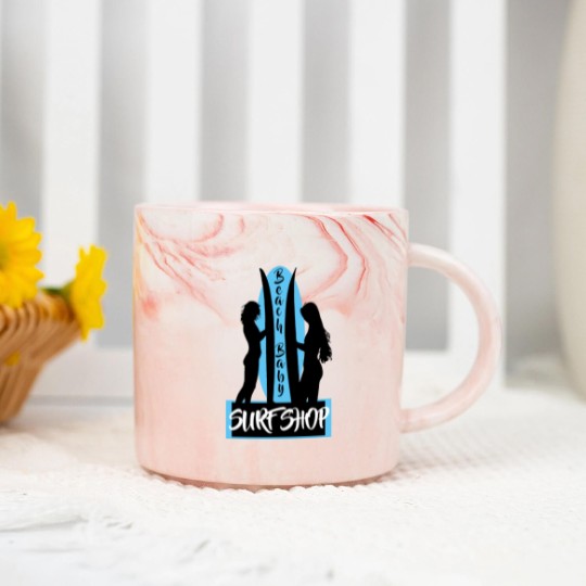 Discover Surfing Beach Baby Surf Shop Surf Board Classic Marble Mugs
