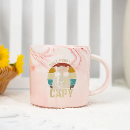 Discover Capybara Dont Be Worry Be Capy funny animal Capybara Lover Marble Mugs