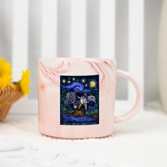 Discover i live in a van gogh down by the river t Marble Mugs