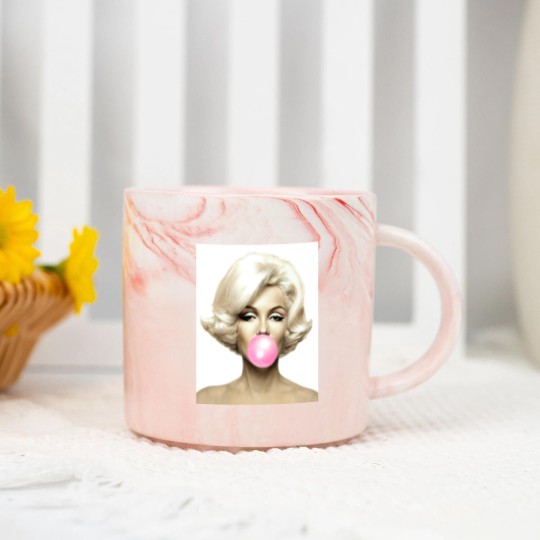 Discover Pink Marilyn Monroe Bubble Gum Marble Mugs Marble Mugs