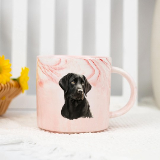 Discover Black Labrador Black Labrador- Black Labrador Head And Shoulders Marble Mugs