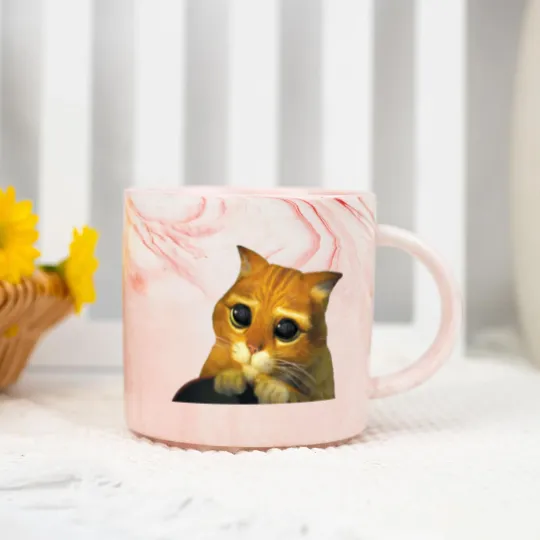 Discover Shrek Puss In Boots Cute Marble Mugs