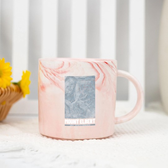 Discover Mount Elbert | Topographic Map (Grunge) Marble Mugs
