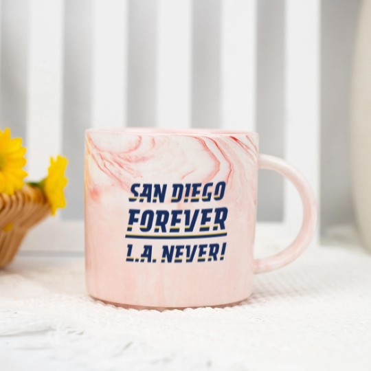 Discover San Diego Forever, L.A. Never! Marble Mugs